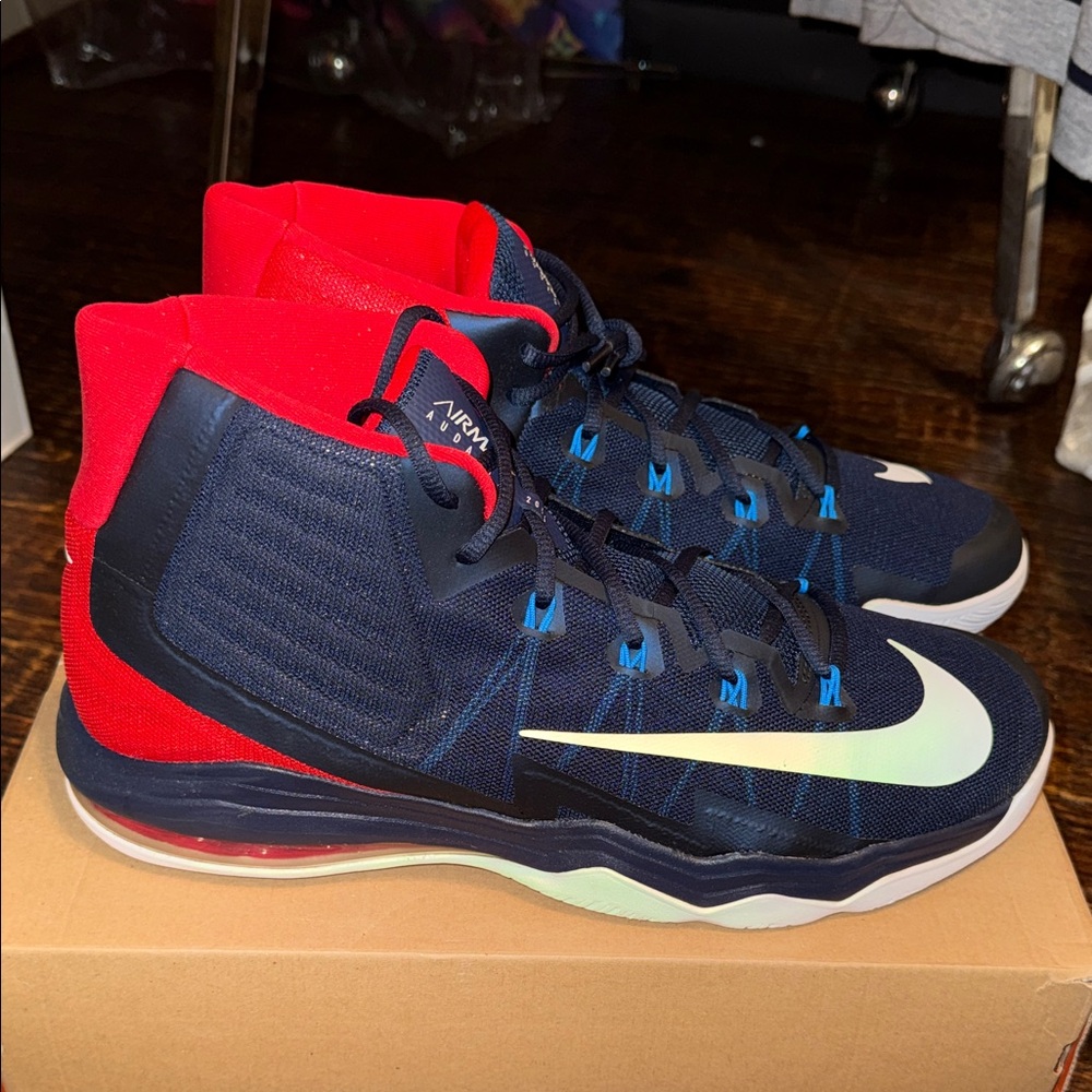 Nike Blue, Red and White High-Top Air Max Audacity Sneakers Size 17 - Picture 5 of 10